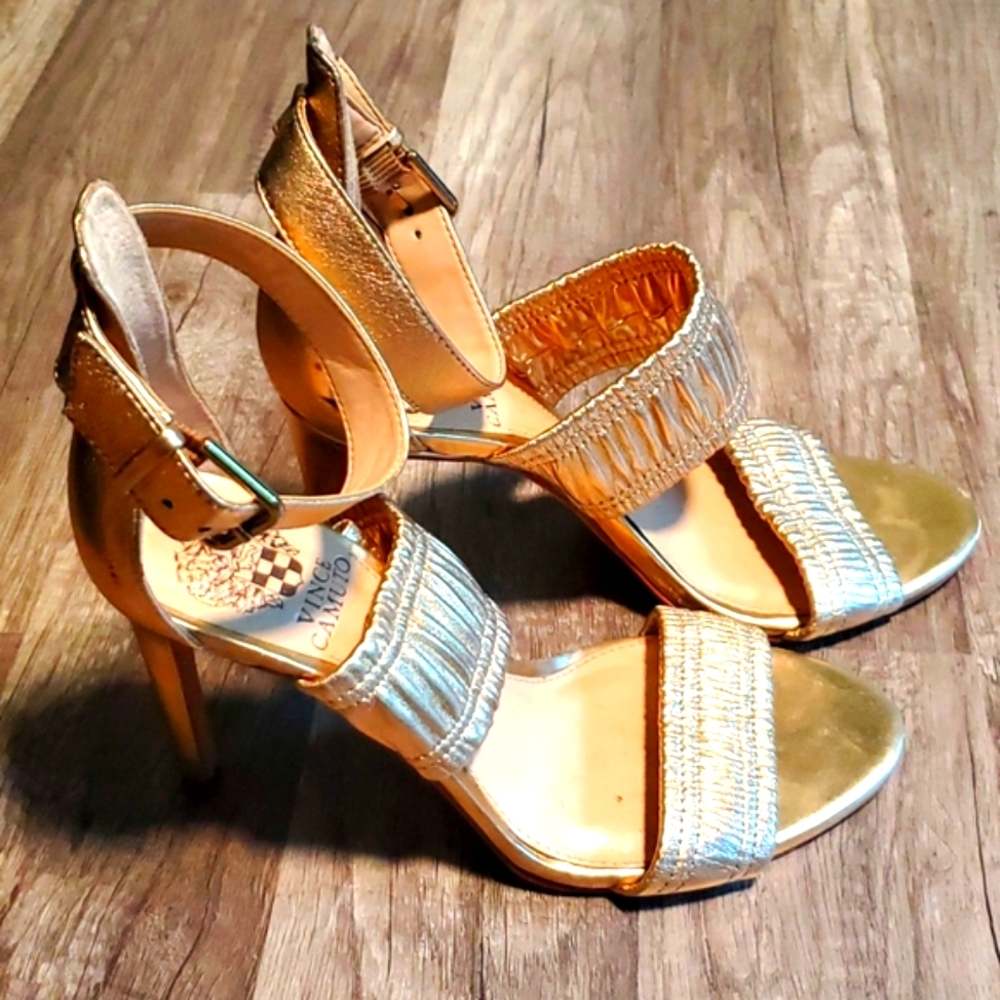 Vince Camuto gold high heels